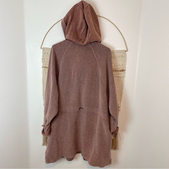 Free People Jacket Hood Pullover Sadie Surplus Fleece We The Free Brown Large M - Picture 6 of 7